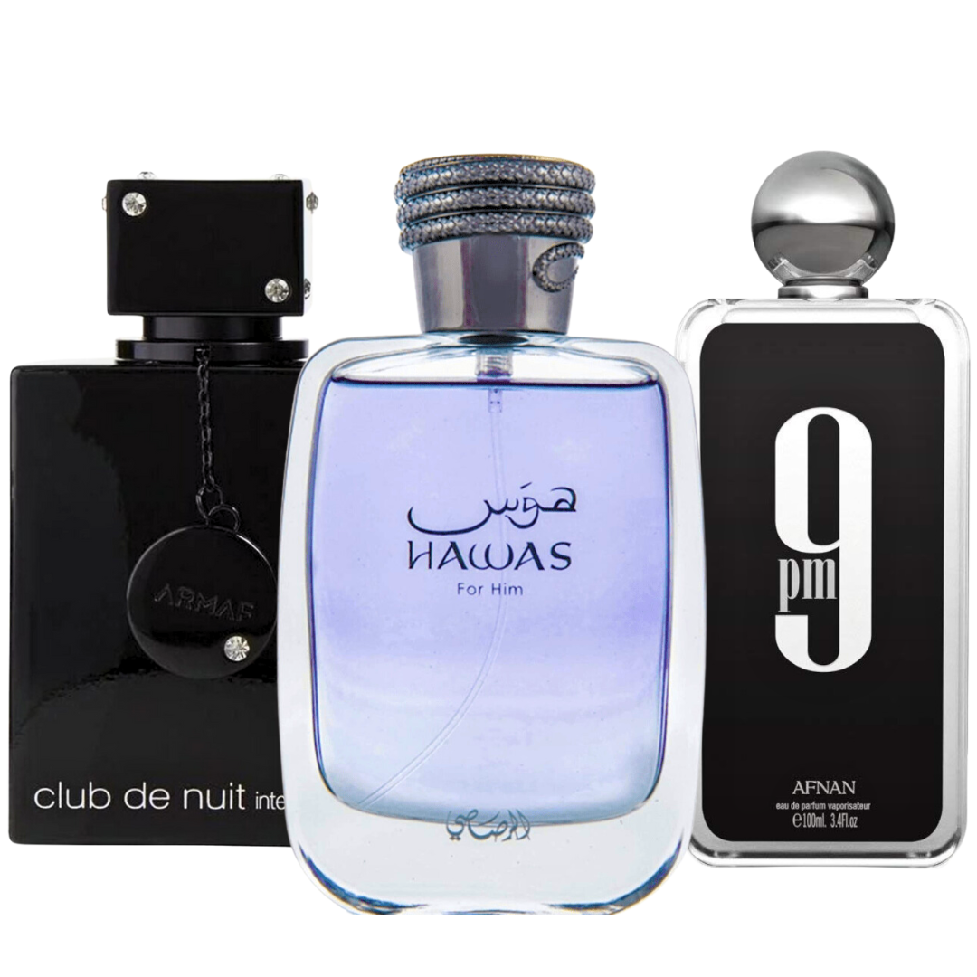 Hawas, Club de Nuit Intense, 9PM - For MEN EDP 100ML (3.4 OZ), Exquisite Fragrances, Collection For Men. (BUNDLE) - Classic Cologne Corner 